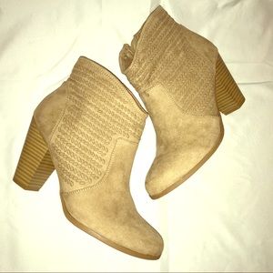 Tan booties- never worn